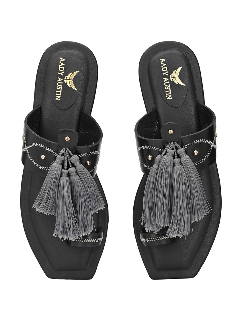 black slip on sandals - 17427974 - Zoom Image - 2