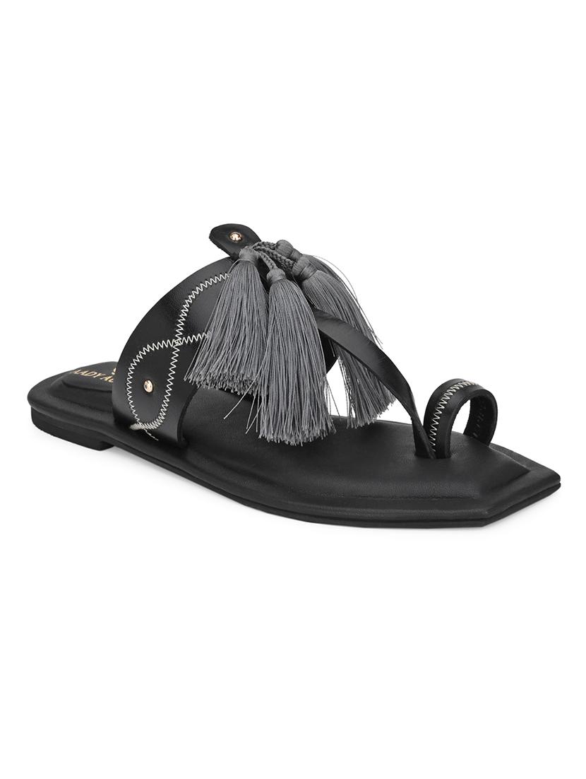black slip on sandals - 17427974 - Zoom Image - 3