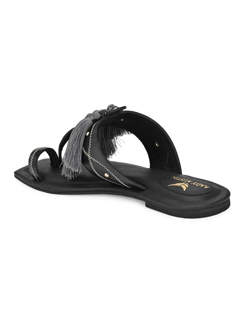 black slip on sandals - 17427974 - Zoom Image - 5