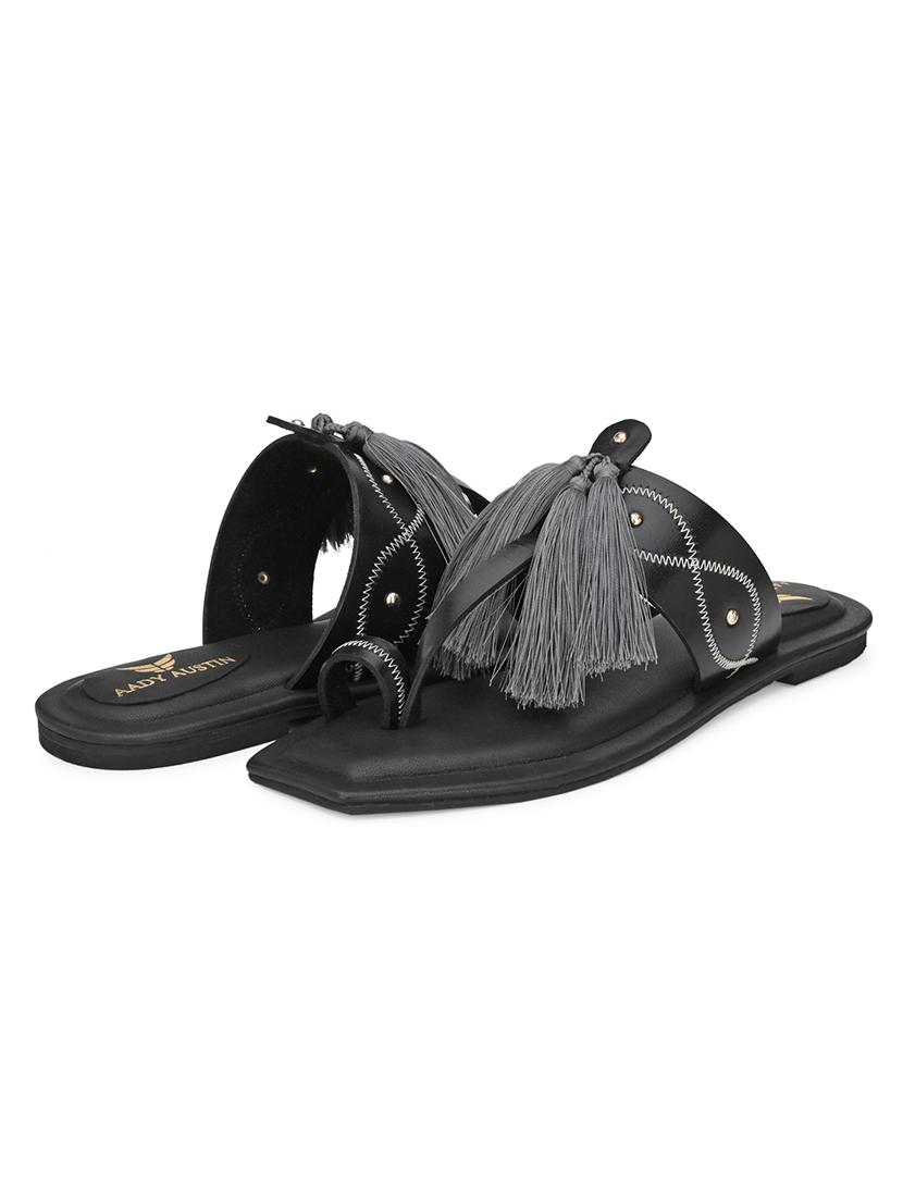 black slip on sandals - 17427974 - Zoom Image - 6