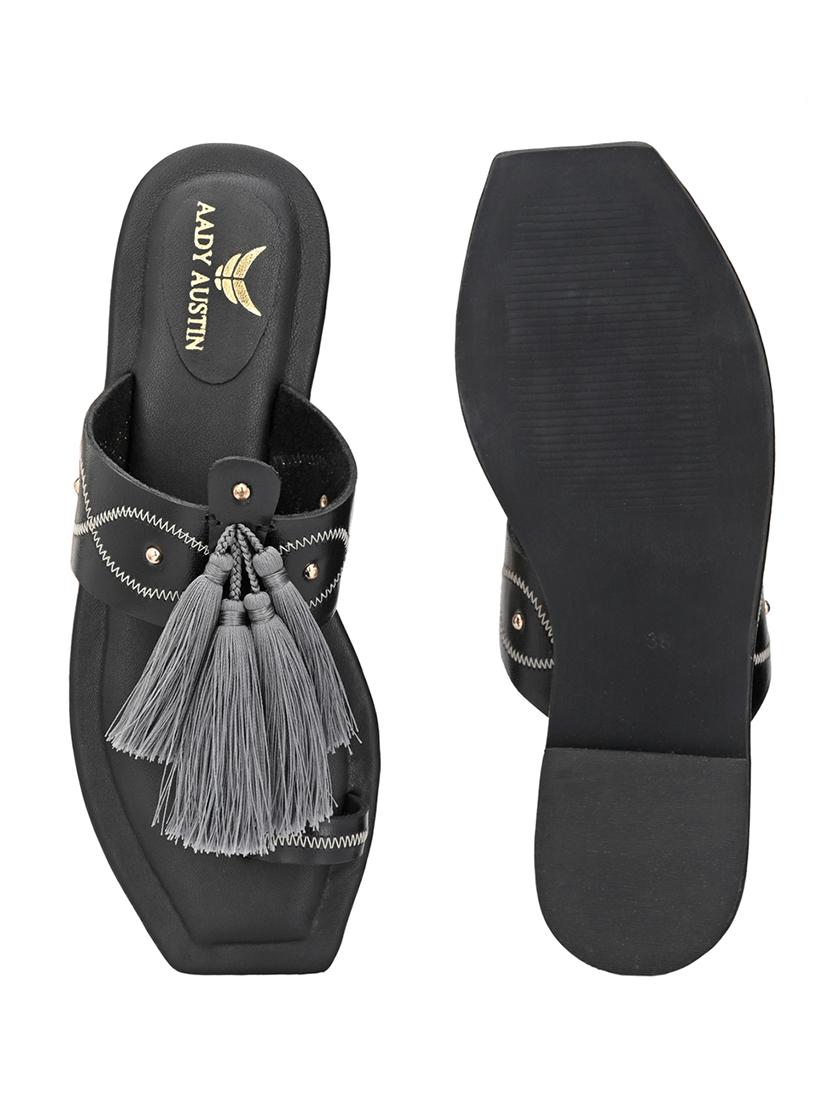 black slip on sandals - 17427974 - Zoom Image - 7