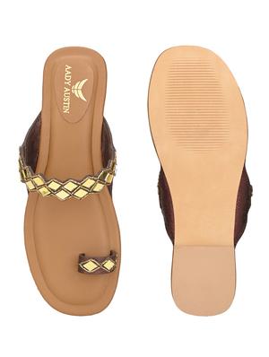 tan slip on sandals - 17427975 - Standard Image - 7