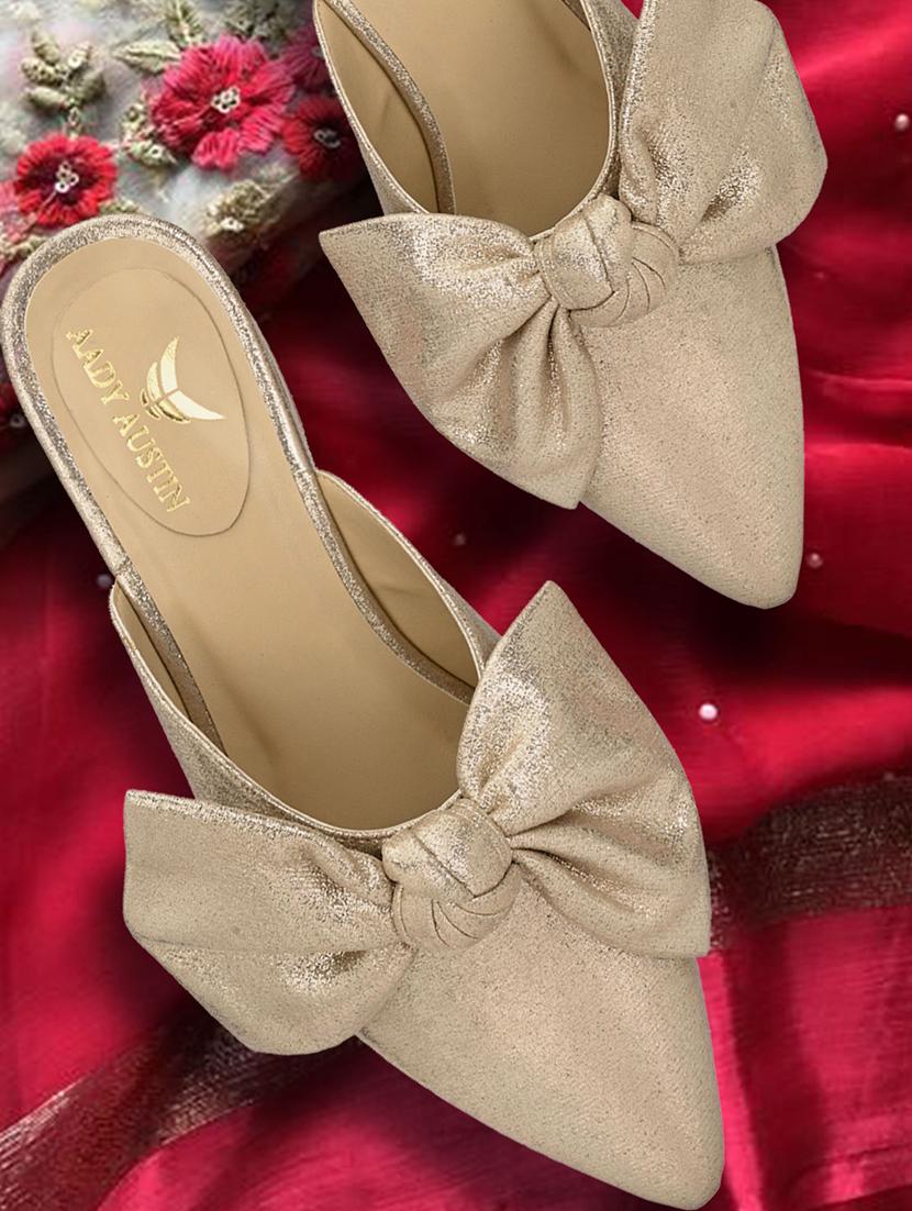 gold synthetic mules sandals - 17427987 - Zoom Image - 1