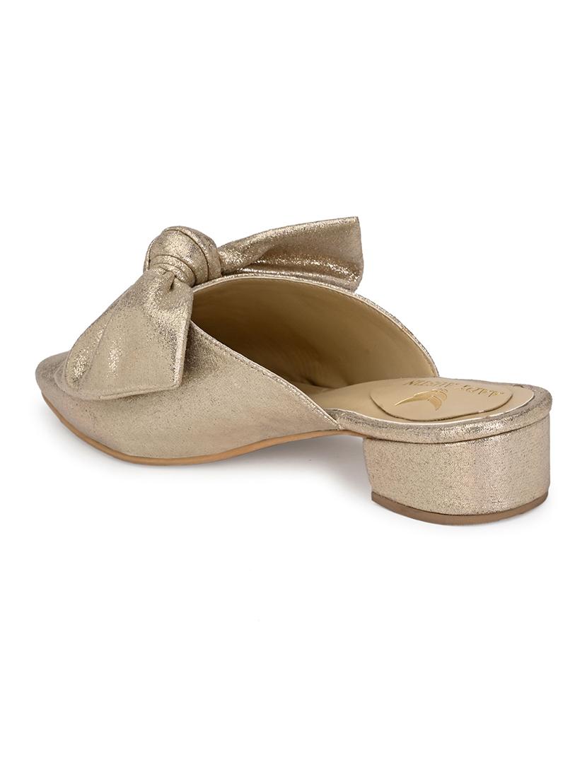 gold synthetic mules sandals - 17427987 - Zoom Image - 4