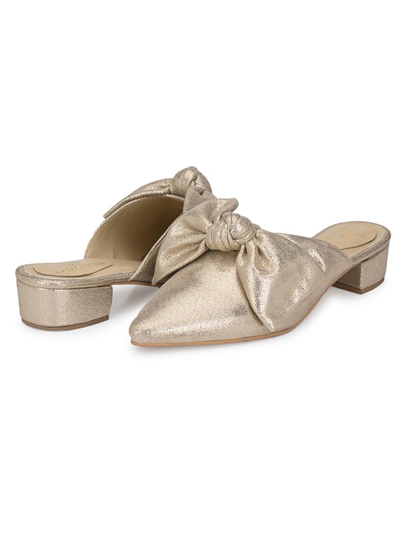 gold synthetic mules sandals - 17427987 - Zoom Image - 5