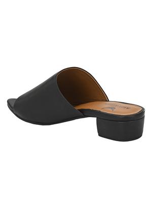 black slip on sandals - 17427989 - Standard Image - 3