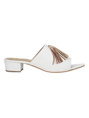 white slip on sandals - 17427991 - Standard Image - 2