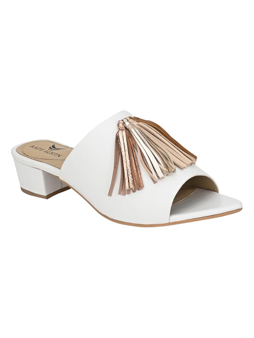 white slip on sandals - 17427991 - Zoom Image - 1