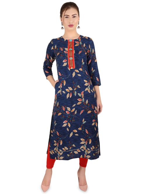 printed straight kurta - 17428024 - Standard Image - 1