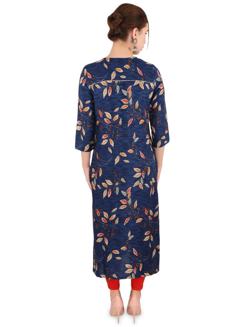printed straight kurta - 17428024 - Zoom Image - 3