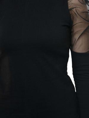 puff sleeves slim fit top - 17428077 - Standard Image - 5