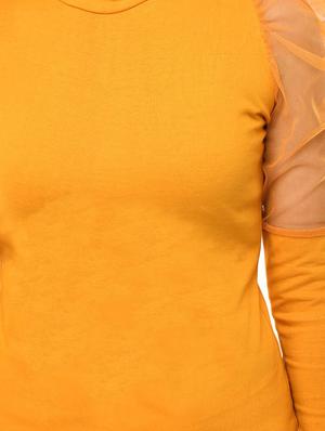 puff sleeves slim fit top - 17428079 - Standard Image - 5