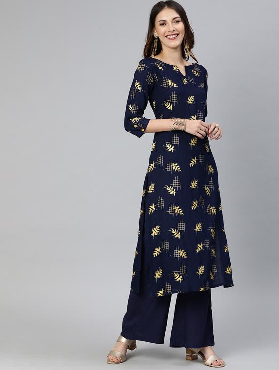printed straight kurta - 17428091 - Zoom Image - 1