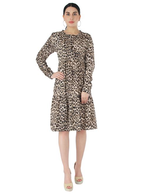animal print a-line dress - 17428145 - Standard Image - 1