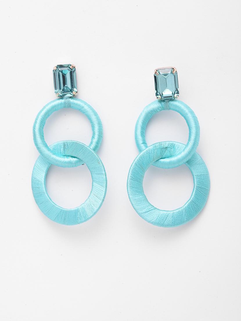 blue metal drop earring - 17428151 - Zoom Image - 1