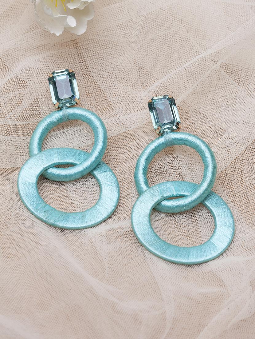 blue metal drop earring - 17428151 - Zoom Image - 2