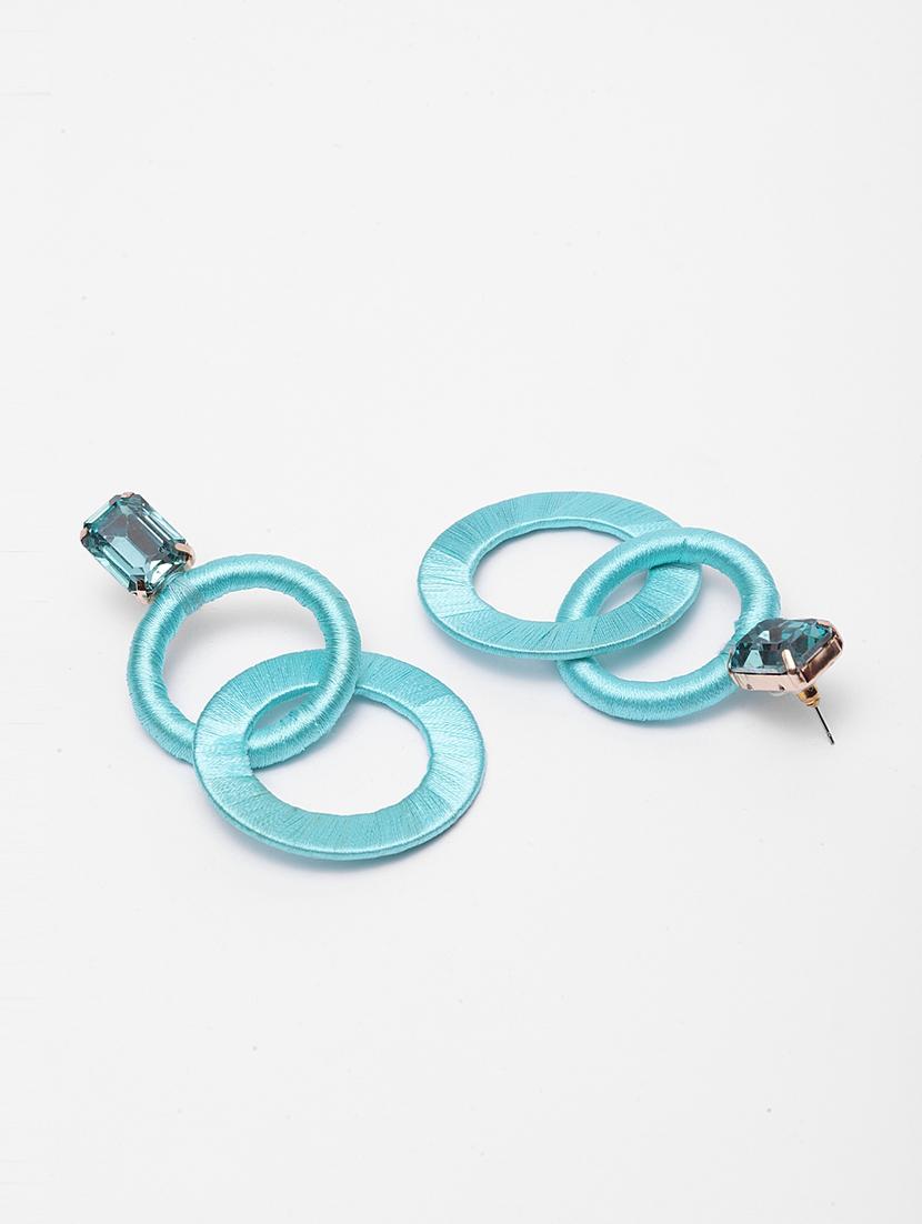 blue metal drop earring - 17428151 - Zoom Image - 3