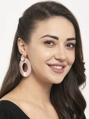 pink metal drop earring - 17428156 - Standard Image - 4