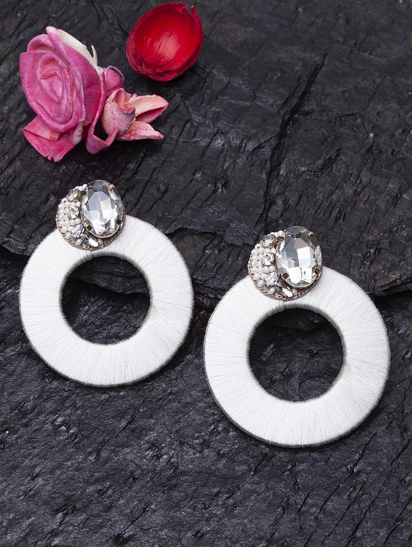 silver metal drop earring - 17428157 - Zoom Image - 2