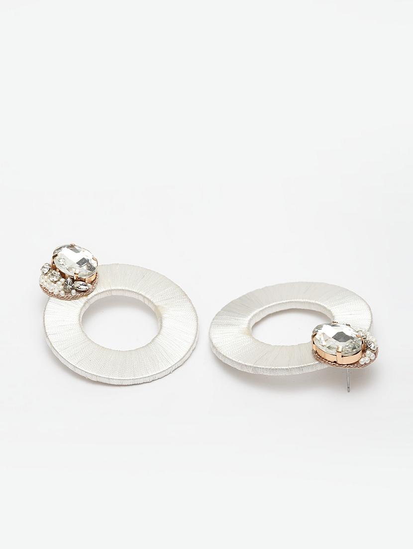 silver metal drop earring - 17428157 - Zoom Image - 3