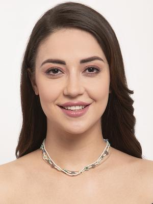 multi colored metal short necklace - 17428180 - Standard Image - 4