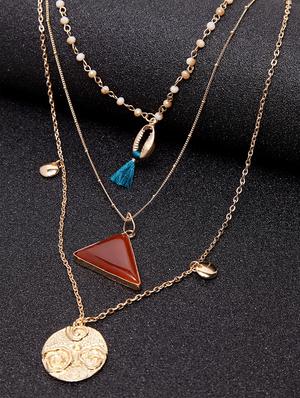 multi colored metal long necklace - 17428182 - Standard Image - 2