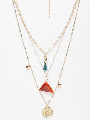 multi colored metal long necklace - 17428182 - Standard Image - 3