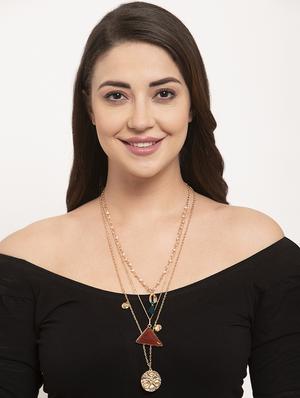 multi colored metal long necklace - 17428182 - Standard Image - 4