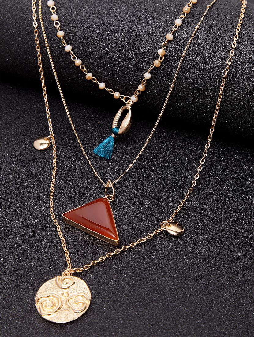 multi colored metal long necklace - 17428182 - Zoom Image - 2
