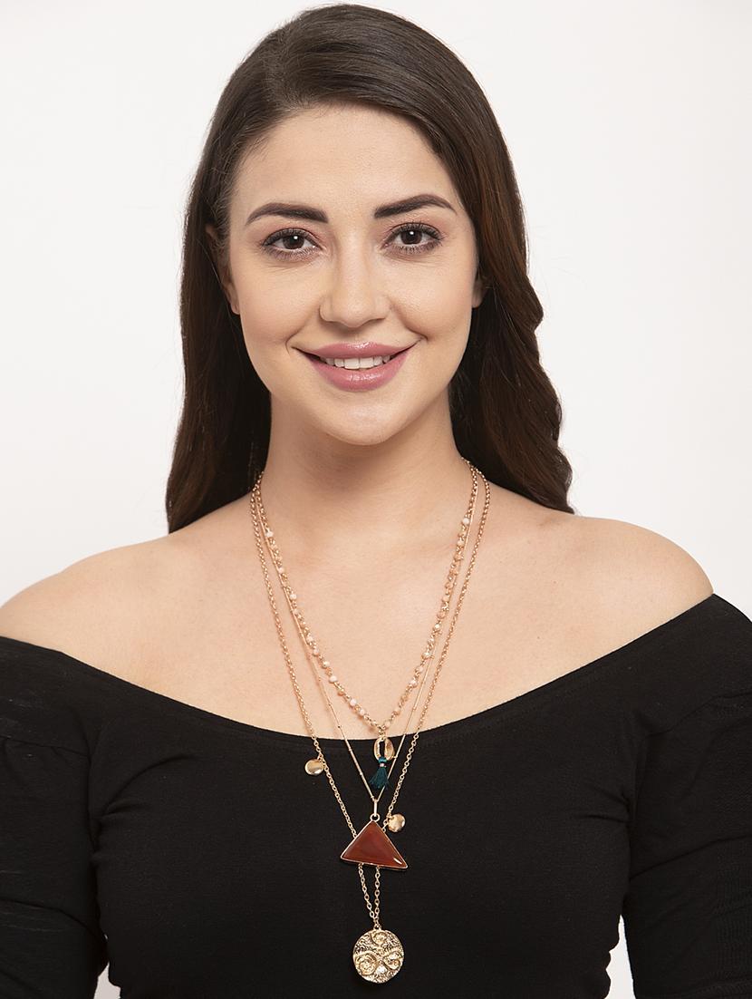 multi colored metal long necklace - 17428182 - Zoom Image - 4