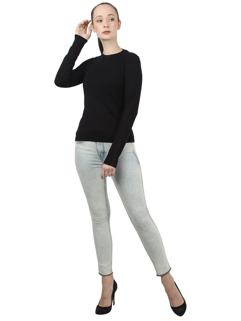 crew neck solid pullover - 17428198 - Zoom Image - 4
