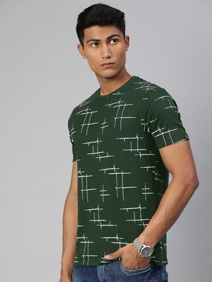 olive green printed t-shirt - 17428225 - Standard Image - 2