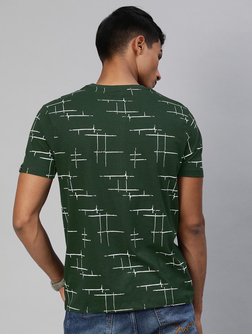 olive green printed t-shirt - 17428225 - Zoom Image - 3