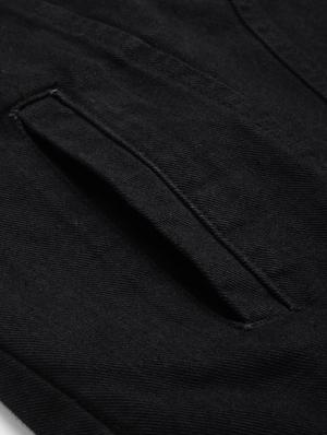 black solid denim jacket - 17428232 - Standard Image - 5