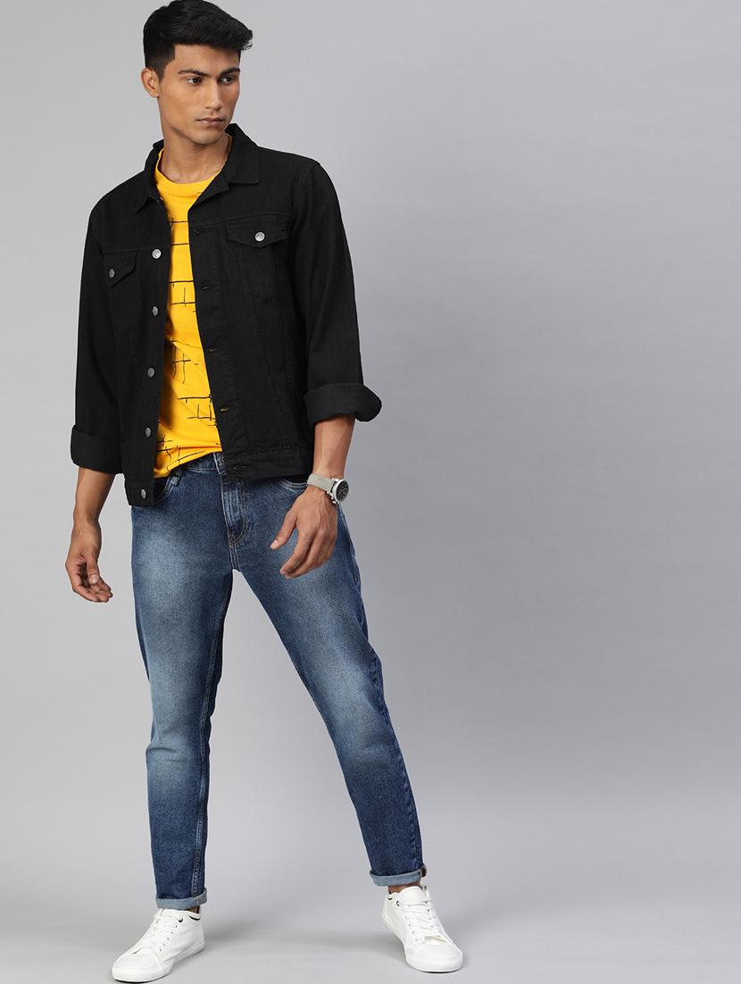 black solid denim jacket - 17428232 - Zoom Image - 4