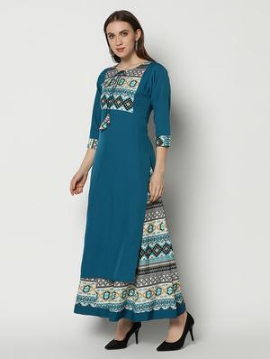 teal kurta palazzo set - 17428310 - Standard Image - 2