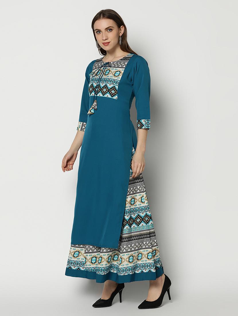 teal kurta palazzo set - 17428310 - Zoom Image - 2