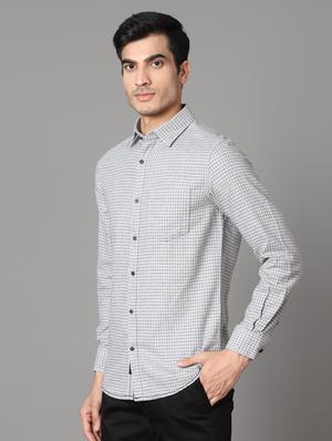 grey checkered casual shirt - 17428461 - Standard Image - 2