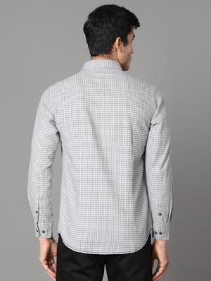 grey checkered casual shirt - 17428461 - Standard Image - 3