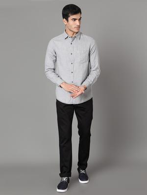grey checkered casual shirt - 17428461 - Standard Image - 4