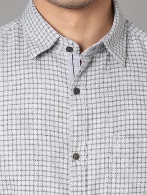 grey checkered casual shirt - 17428461 - Standard Image - 5