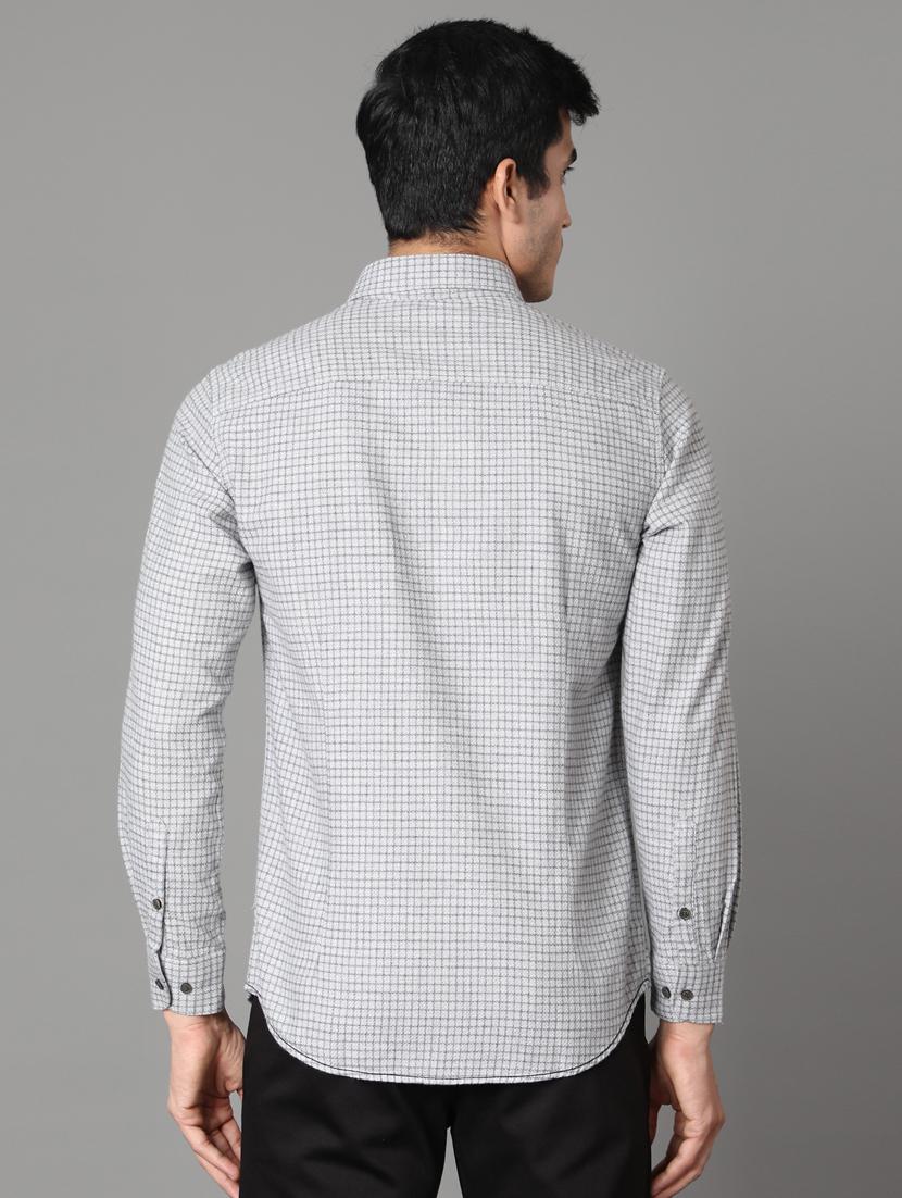 grey checkered casual shirt - 17428461 - Zoom Image - 3