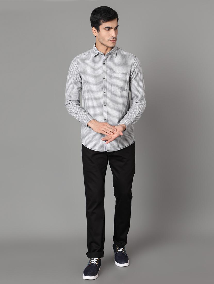 grey checkered casual shirt - 17428461 - Zoom Image - 4