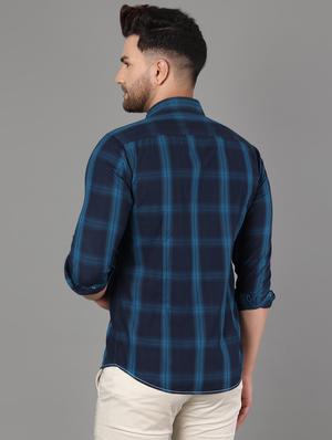 blue checkered casual shirt - 17428469 - Standard Image - 3