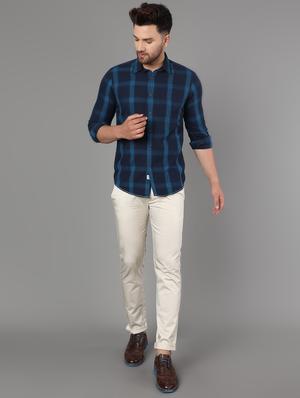blue checkered casual shirt - 17428469 - Standard Image - 4
