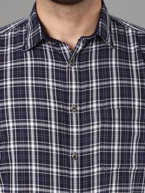 dark blue checkered casual shirt - 17428470 - Standard Image - 5