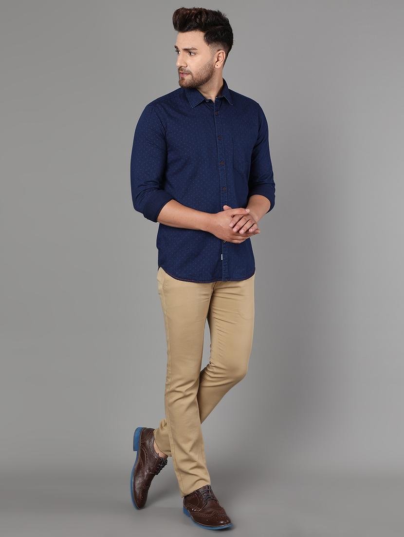 blue self design casual shirt - 17428474 - Zoom Image - 4
