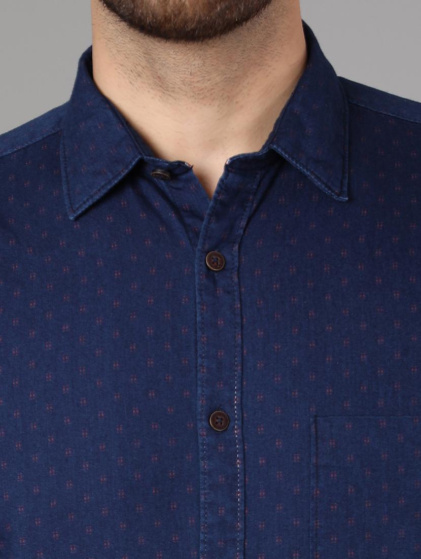 blue self design casual shirt - 17428474 - Zoom Image - 5