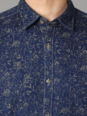 blue floral casual shirt - 17428485 - Standard Image - 5