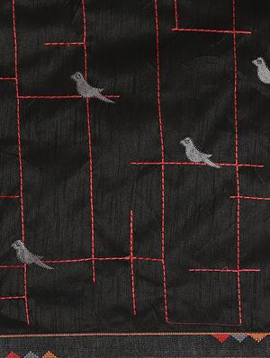 solid printed saree with blouse - 17428623 - Standard Image - 4